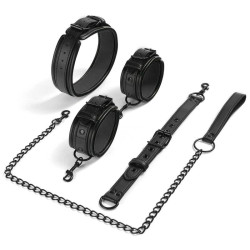 BDSMaster Attaches Poignets-Cou Neckist Noires